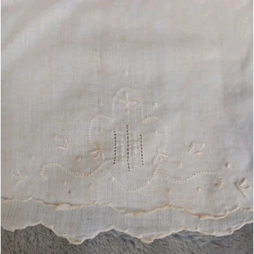 3 Vtg Handmade Infant Toddler Slip Embroidered Off‎ White Light Cotton READ SEE